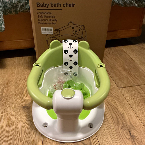 Green white baby bath chair - green,